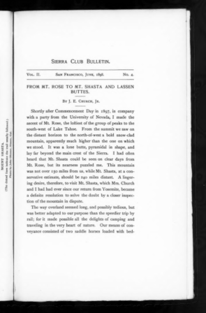 Sierra Club Bulletin 1898 Vol 2 No 4 June cover